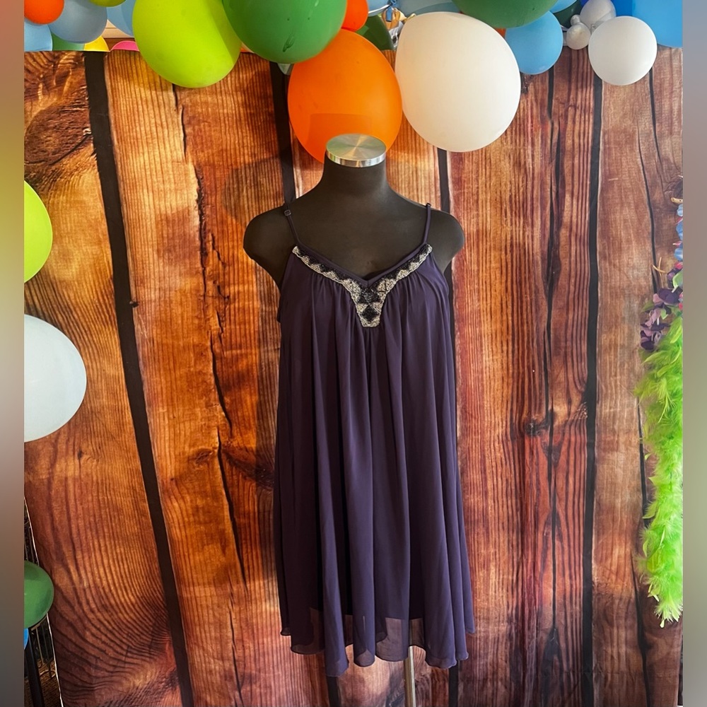 Purple mini summer dress